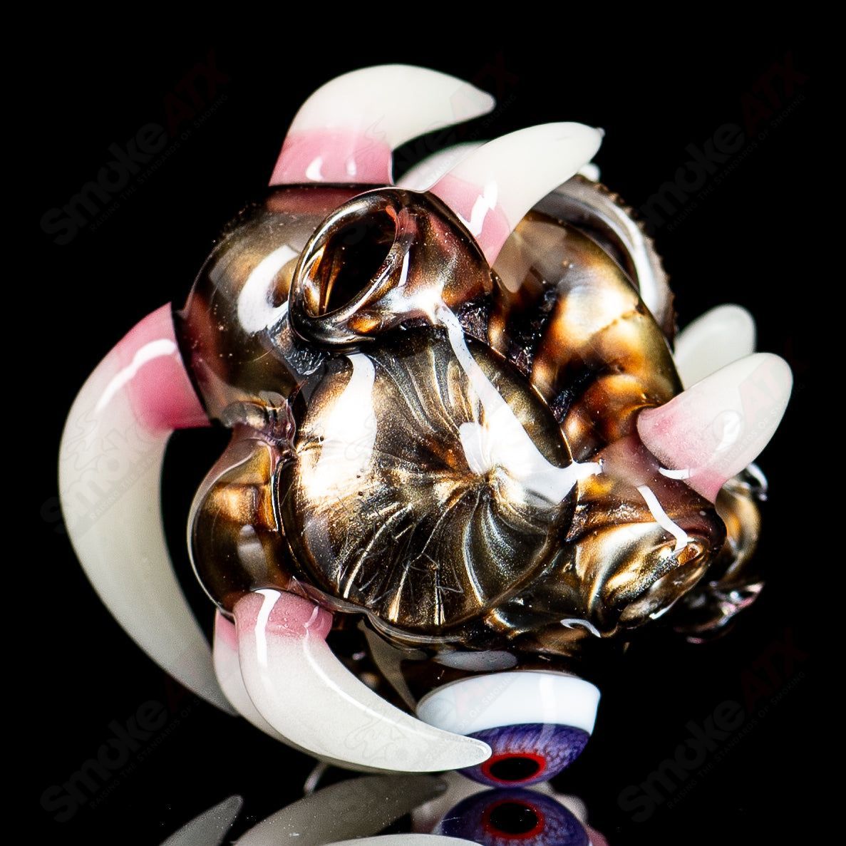 Electroid pendant by Blu Sun x SALT, handcrafted heady glass pendant with vibrant colors and intricate design.