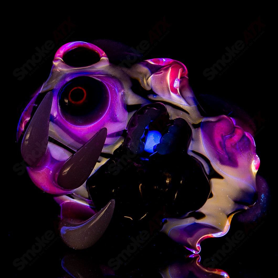 Heady glass pendant titled 'Electroid' by Blu Sun x SALT, featuring vibrant colors and intricate glass artwork.