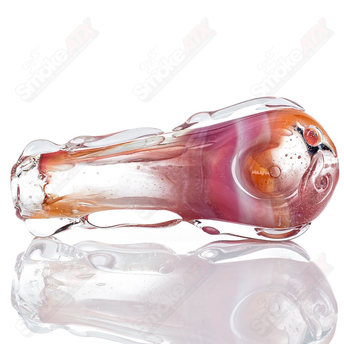 Glass pipe called #78 Spoon by Nobody, clear glass with smooth rounded bowl and straight stem, designed for smoking.