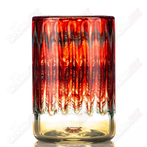 Red Wrap N Rake Tumbler Glass by Ed Wolfe Glass - Smoke ATX