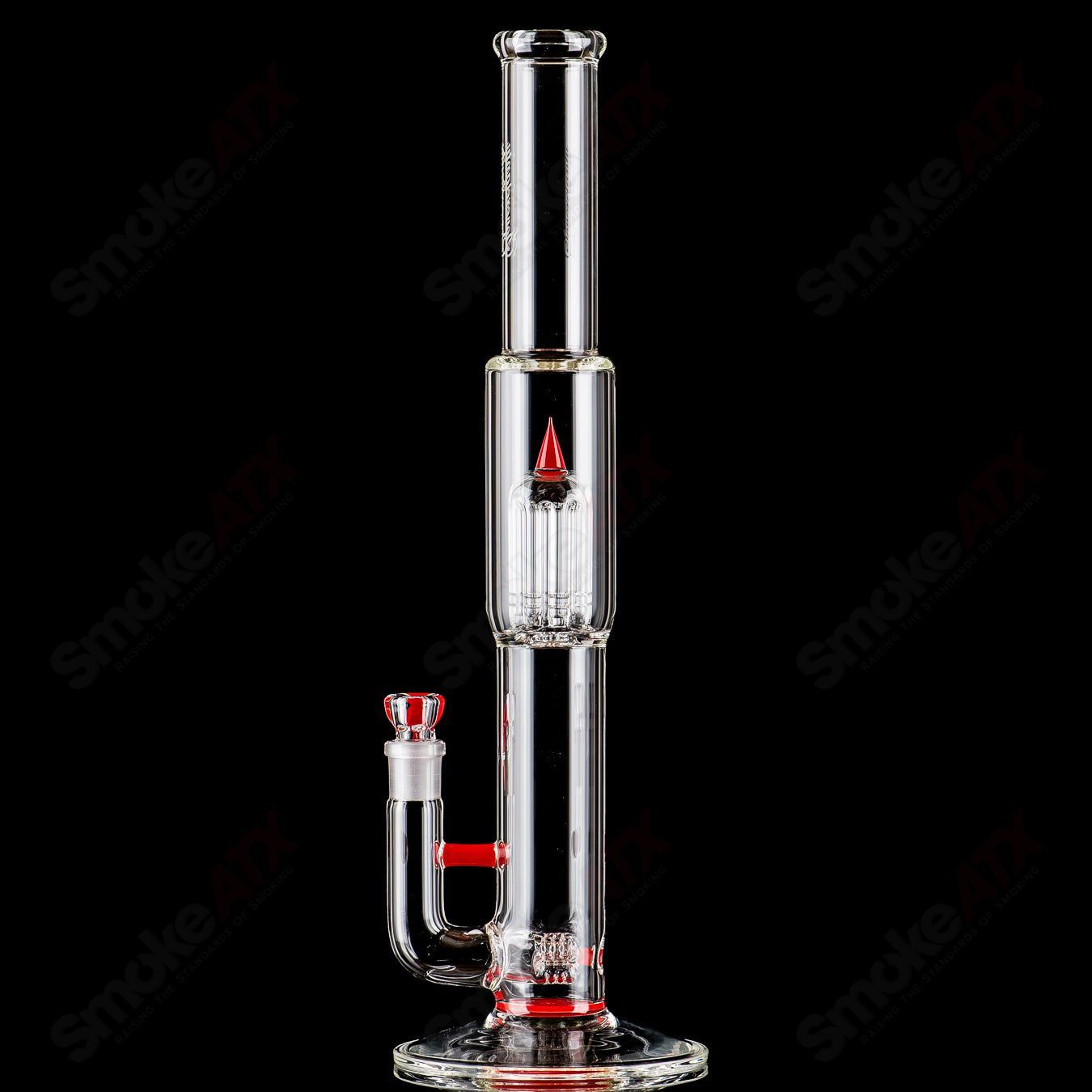 Sovereignty Glass 8-arm Mini 3-Partial Accent straight tube with intricate glass detailing and colorful accents.