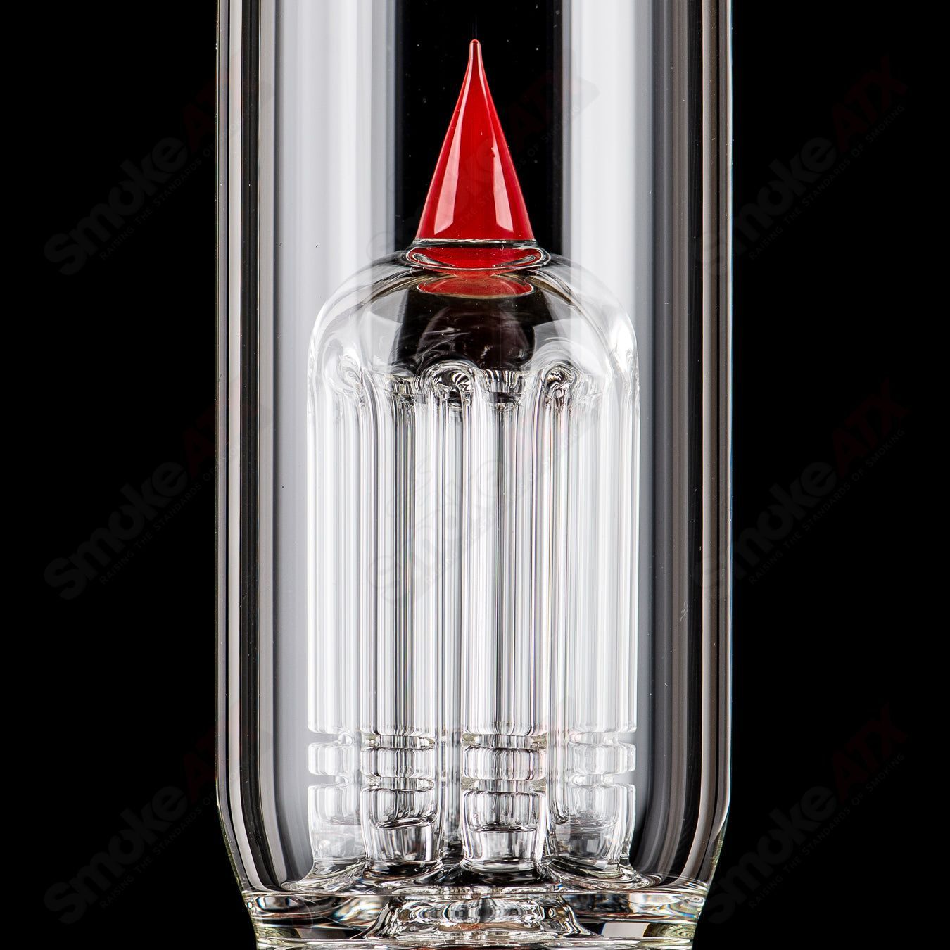 Sovereignty Glass 8-arm mini 3-partial accent straight tube with colorful glass accents and intricate design details.