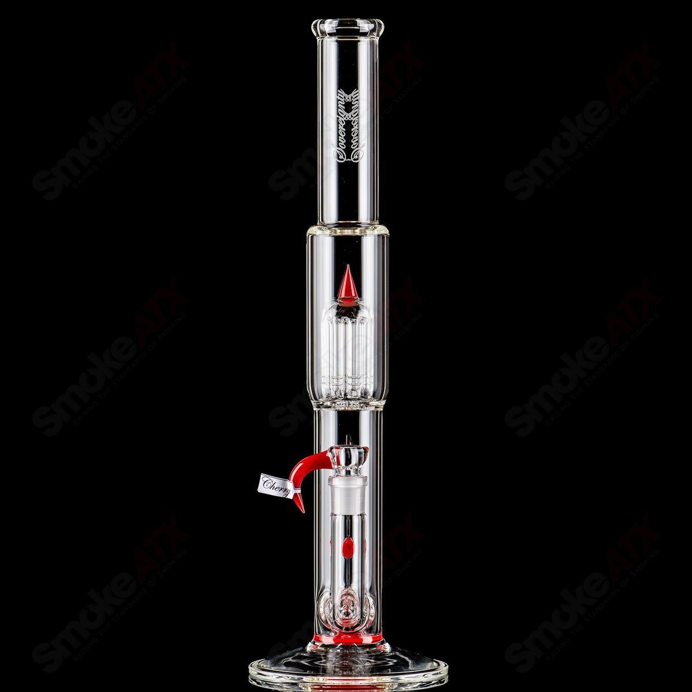 Sovereignty Glass 8-Arm Mini 3-Partial Accent Straight Tube, featuring a clear glass design with intricate arm detailing.