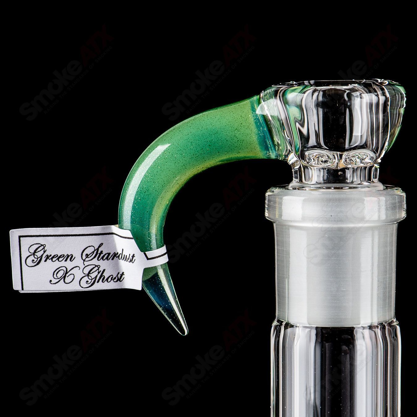 Sovereignty Glass 8-arm Stemline partial accent straight glass tube with double bore and seal accents, clear and stylish design