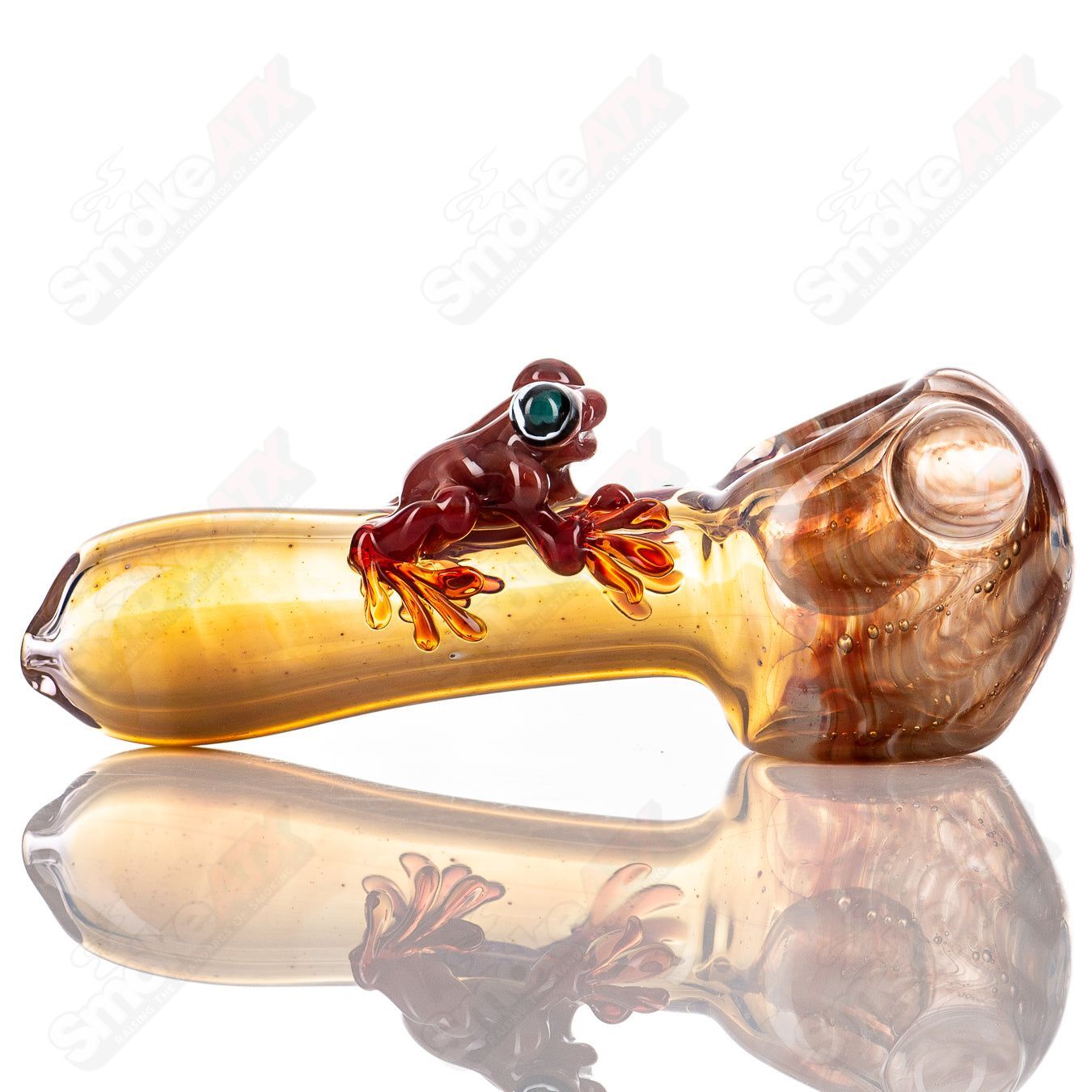 Handmade glass #8 Critter Spoon by Molten Imagination featuring colorful critter design and smooth glass finish.