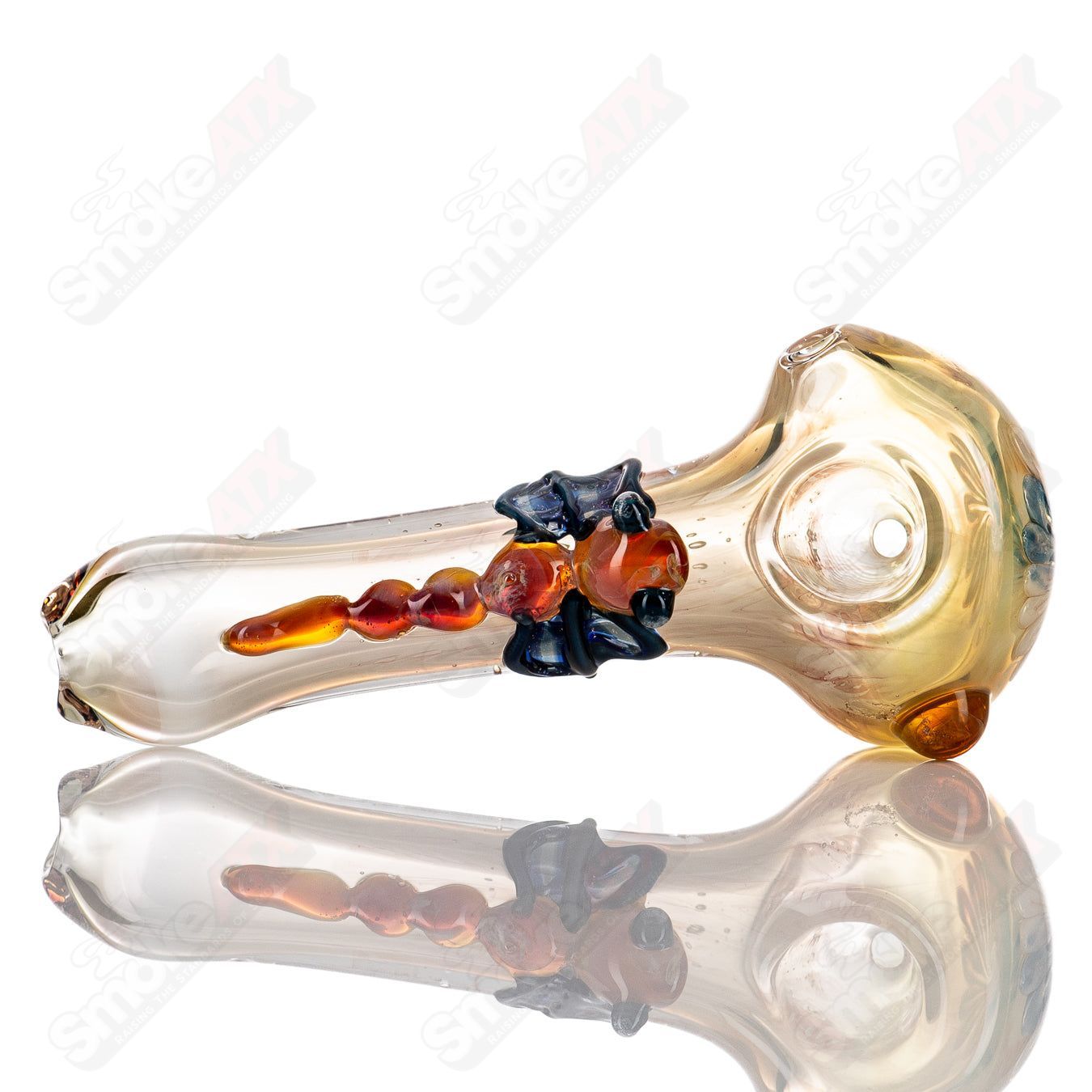 Handmade glass #8 Critter Spoon by Molten Imagination featuring colorful, detailed critter design for smoking or display.