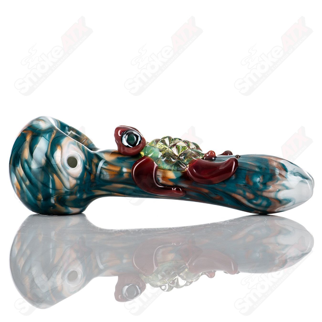 Handcrafted glass #8 Critter Spoon by Molten Imagination featuring colorful critter design and smooth glass finish.