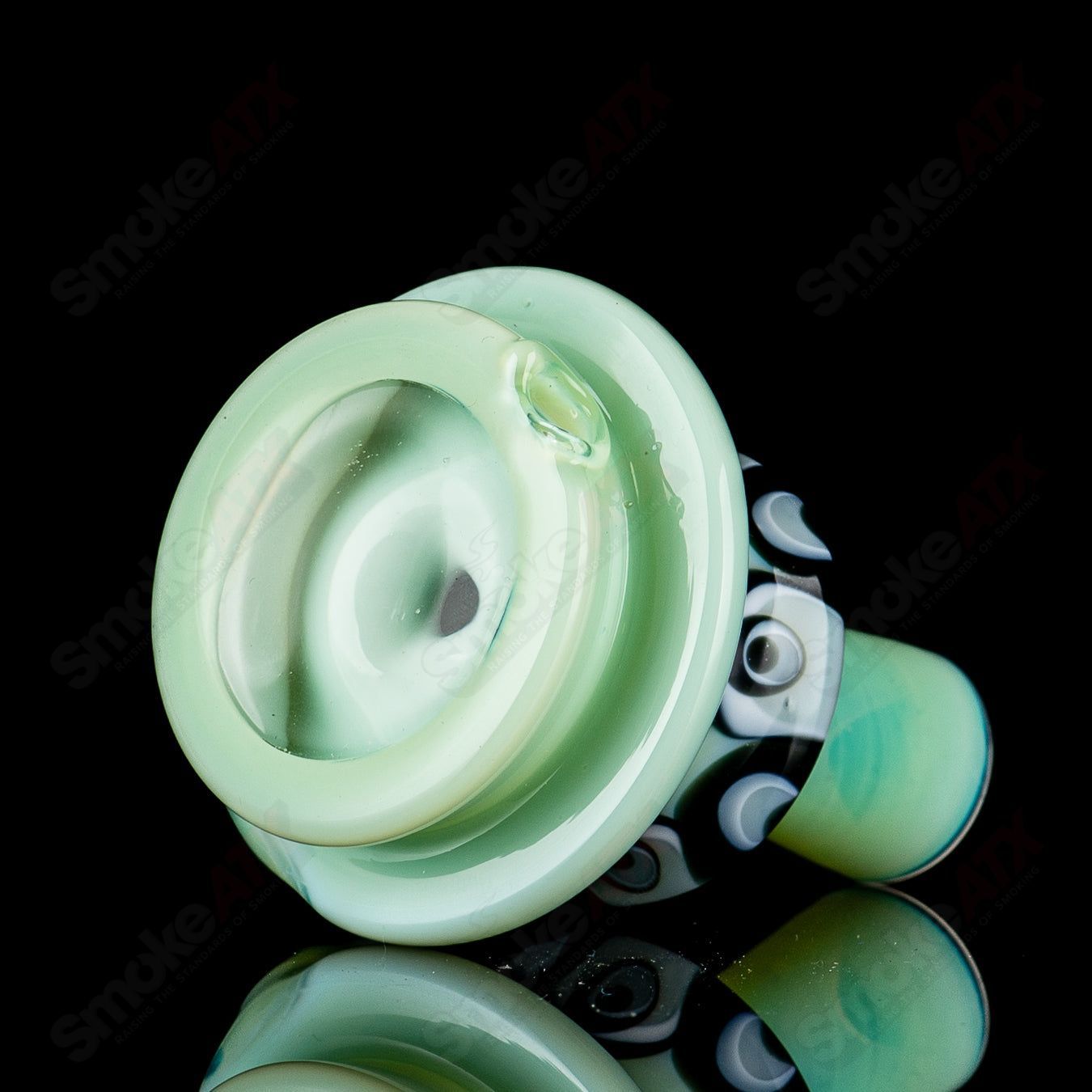 Heady glass Puffco top with an 8-dot stack design by Geoff Made Glass, designed for Indo X Puffco vaporizer.