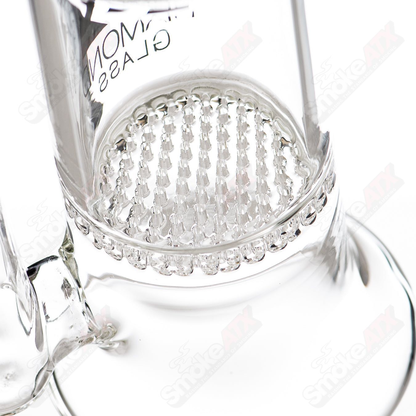 8" Green DG Logo Honeycomb Rig Diamond Glass - Smoke ATX