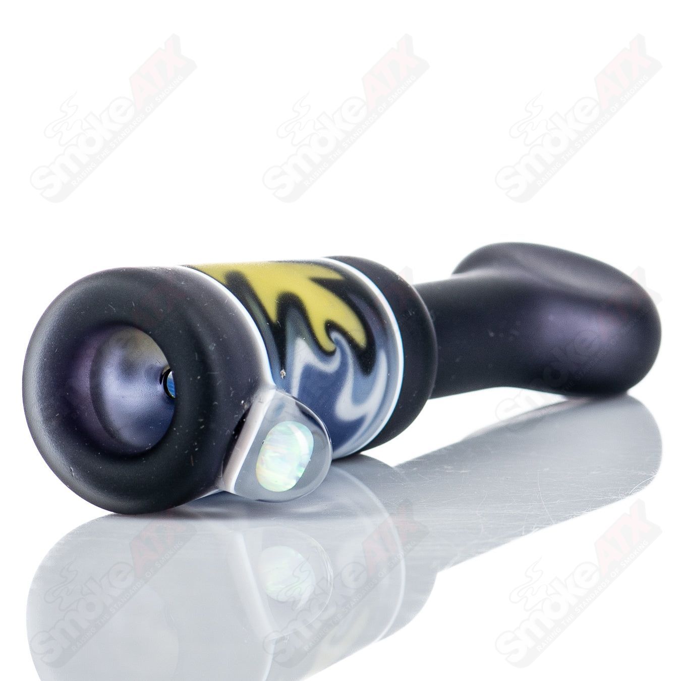 Kirkland Glassworks #8 Wig Wag Chillum, a colorful heady glass chillum with intricate wig wag pattern and vibrant design.