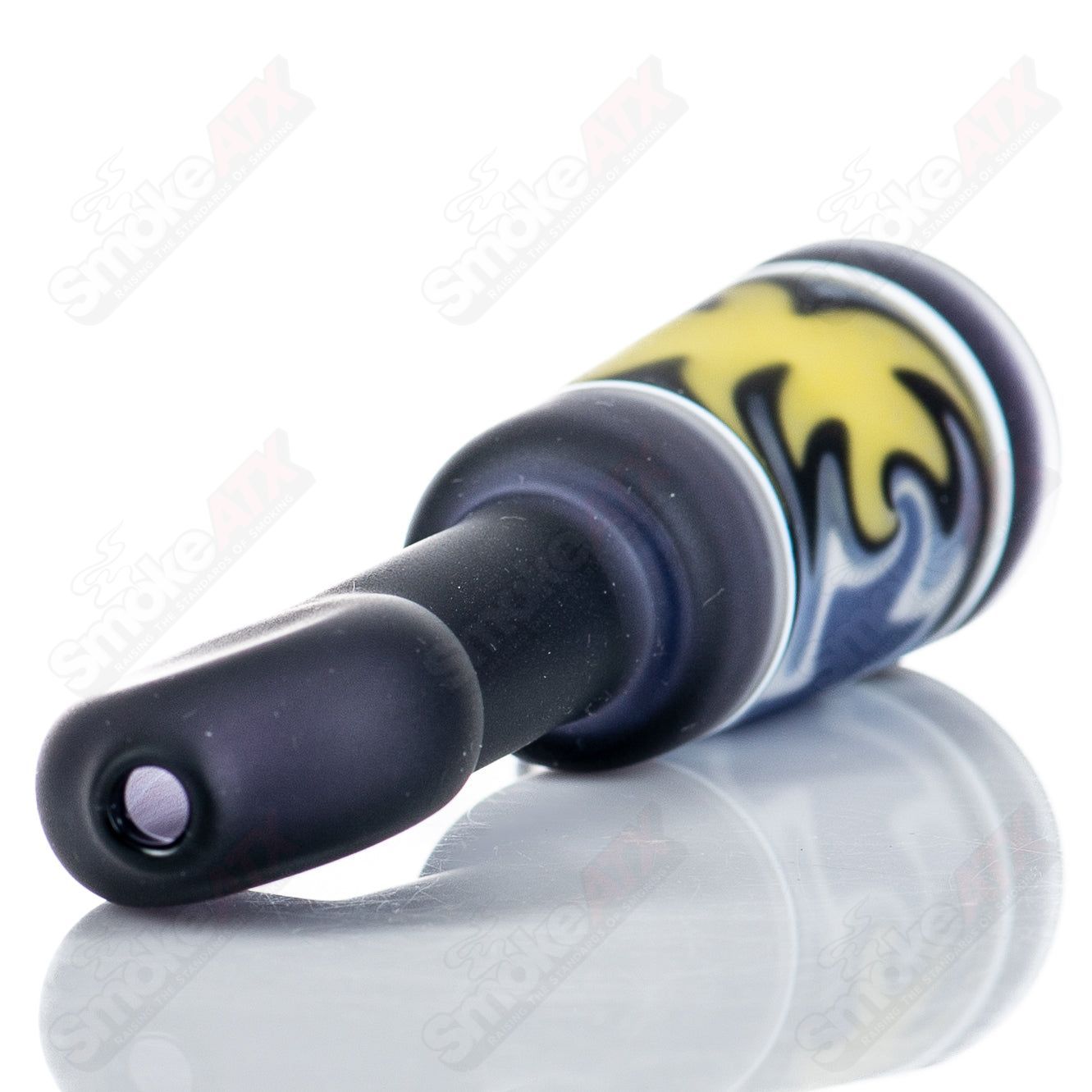Kirkland Glassworks #8 Wig Wag Chillum, colorful heady glass pipe with vibrant wig wag design, designed for smoking.