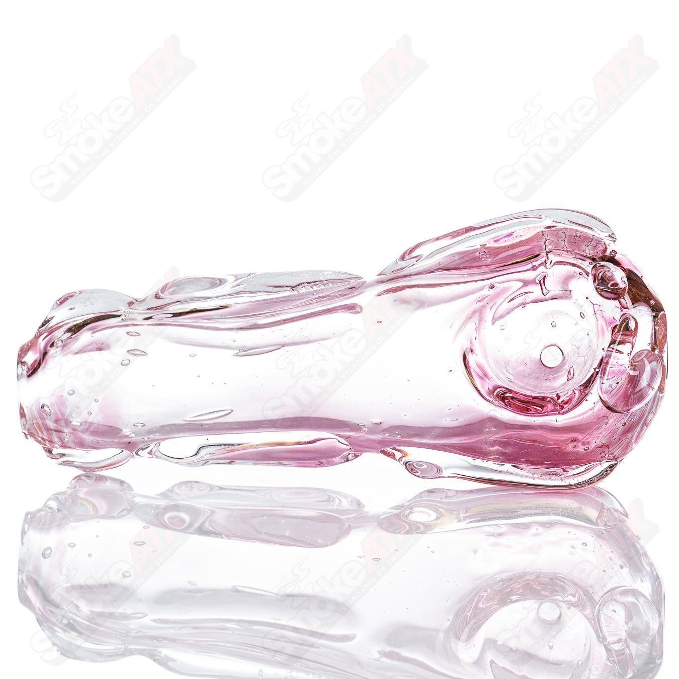 Glass pipe, #80 Spoon Glass by Nobody, featuring a clear glass design with a rounded bowl and a straight stem for smoking.
