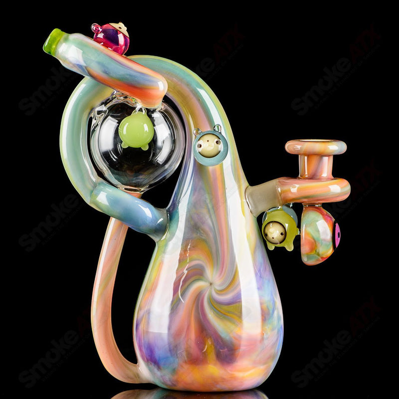 UV Reactive Multicolor Recycler Rig Earl Jr. x Aquarius Glass - Smoke ATX