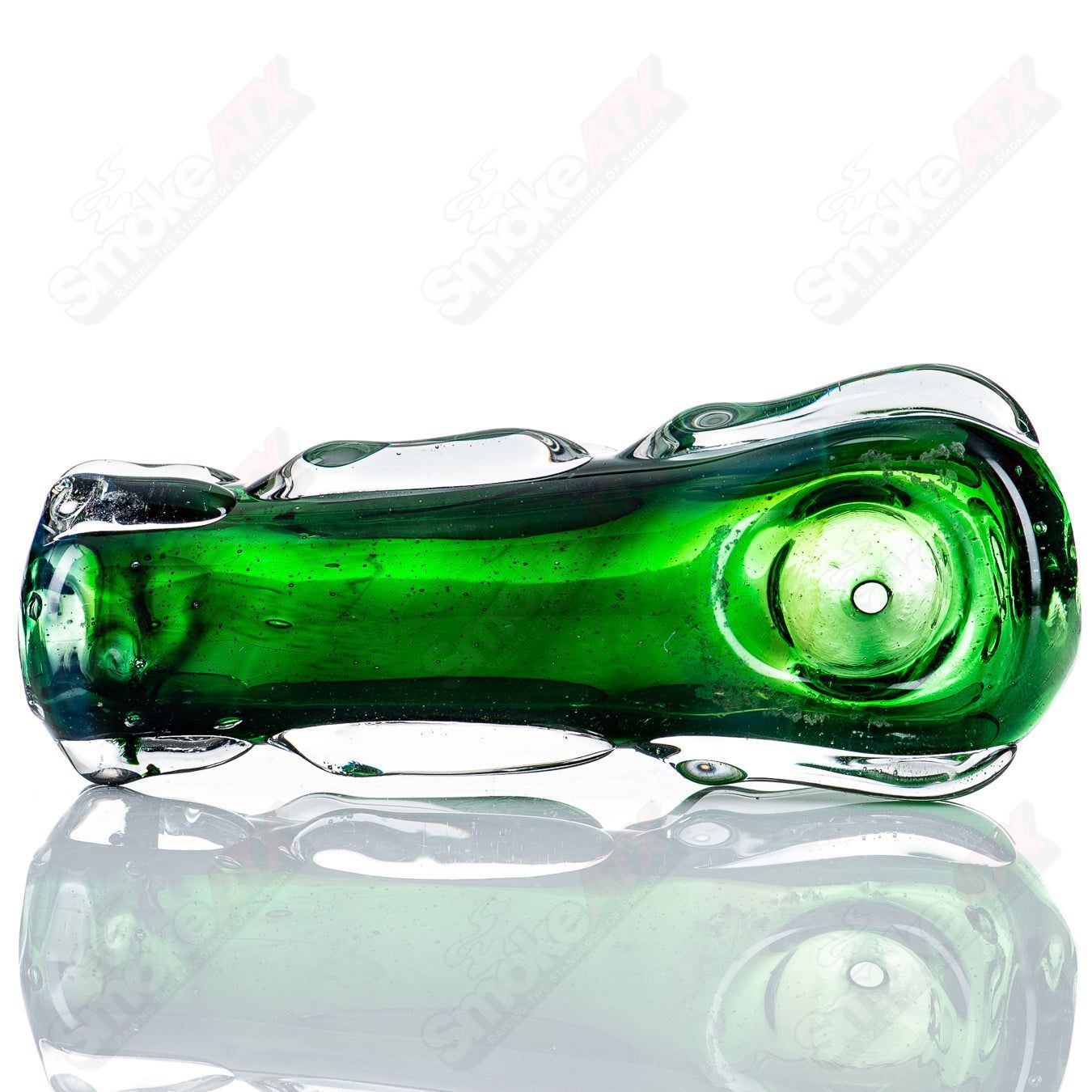 Glass pipe called Spoon Glass by Nobody, featuring a clear glass design with a rounded bowl and smooth curves.