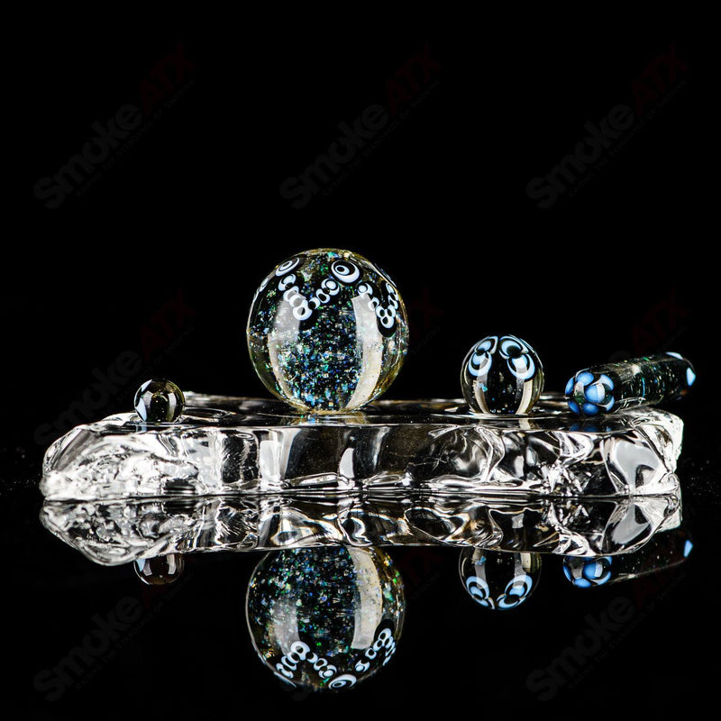 4pc UV Dotstack Cropal (Citrine/ Lucy/ Galaxy/ Lotus) Slurper Set Indo Glass - Smoke ATX