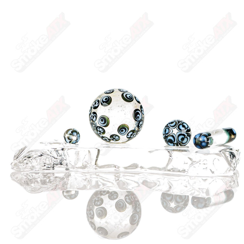 4pc UV Dotstack Cropal (Citrine/ Lucy/ Galaxy/ Lotus) Slurper Set Indo Glass - Smoke ATX