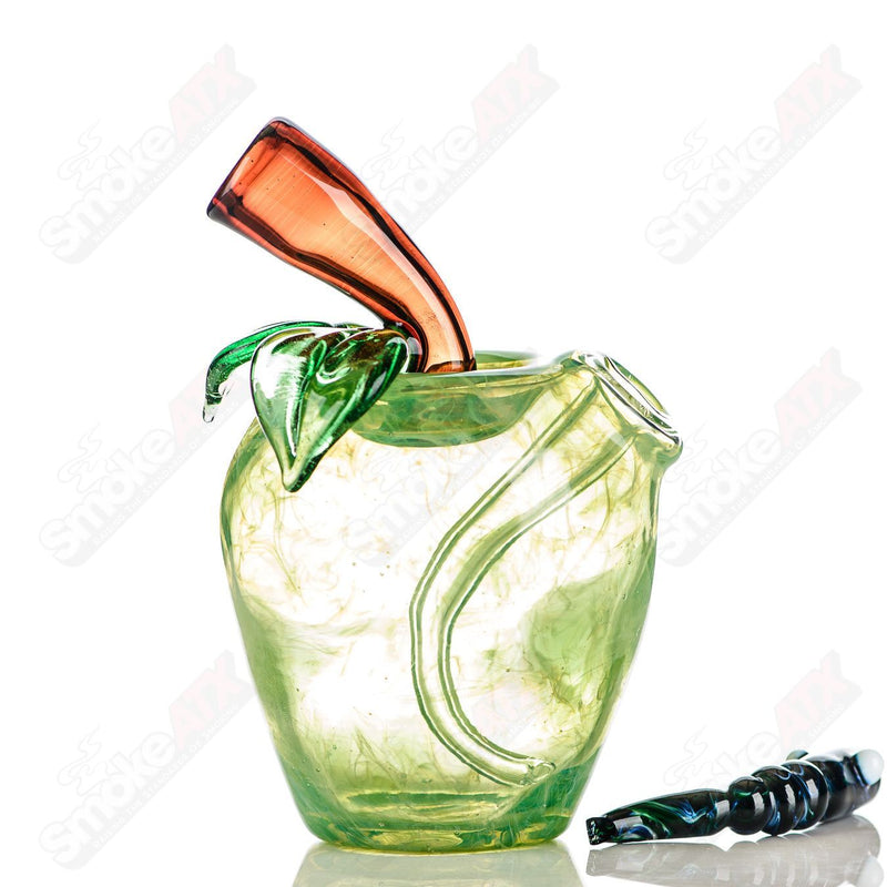 Green Apple Rig w/ Worm Dabber Pouch Glass - Smoke ATX