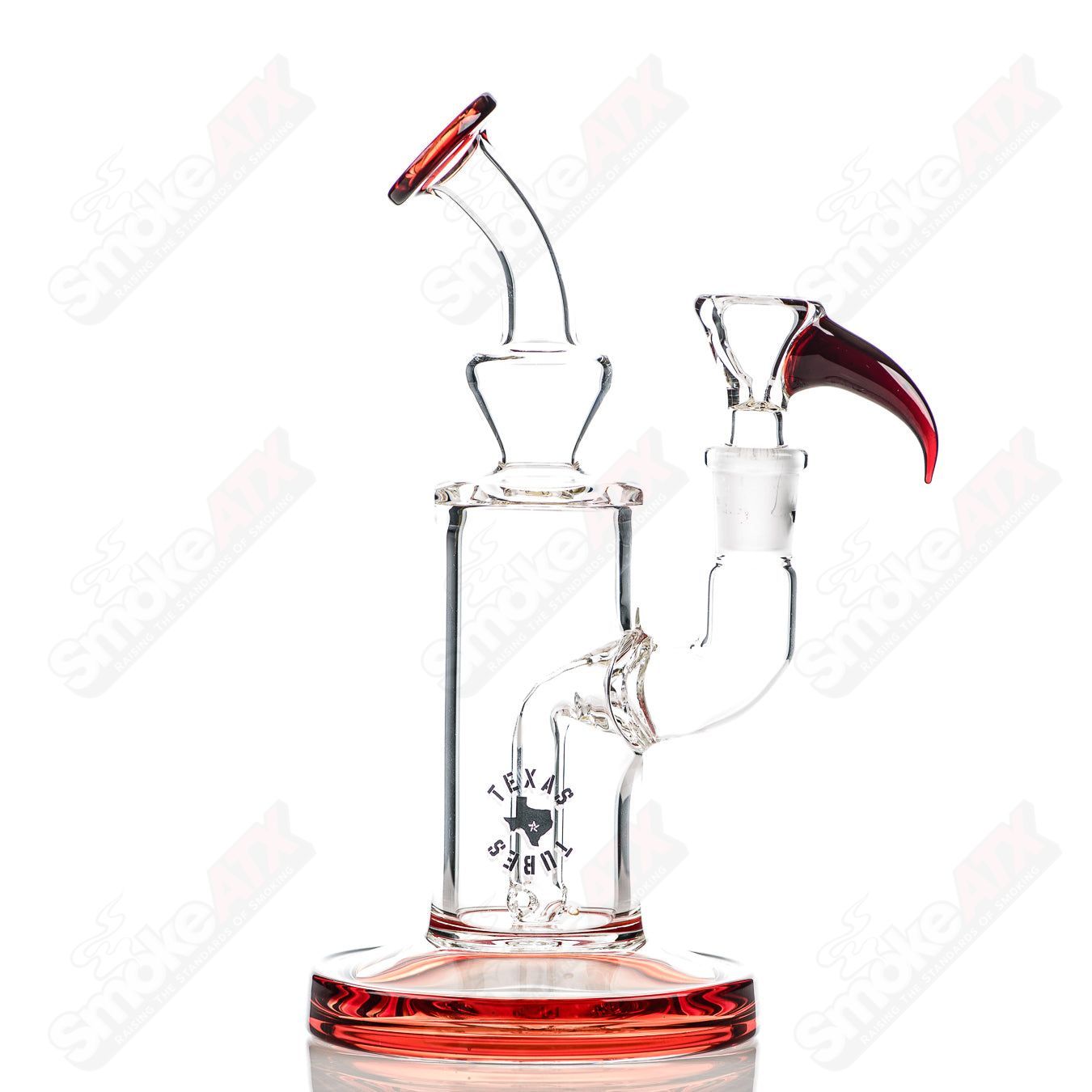 8in 14mm Rig w/ Flower (Red Elvis) Texas Tubes - Smoke ATX