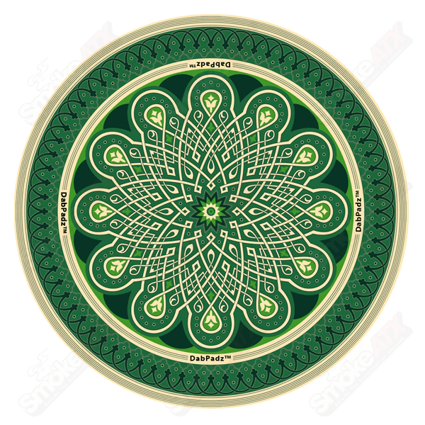 8in Green Mandala Fabric Dab Padz - Smoke ATX