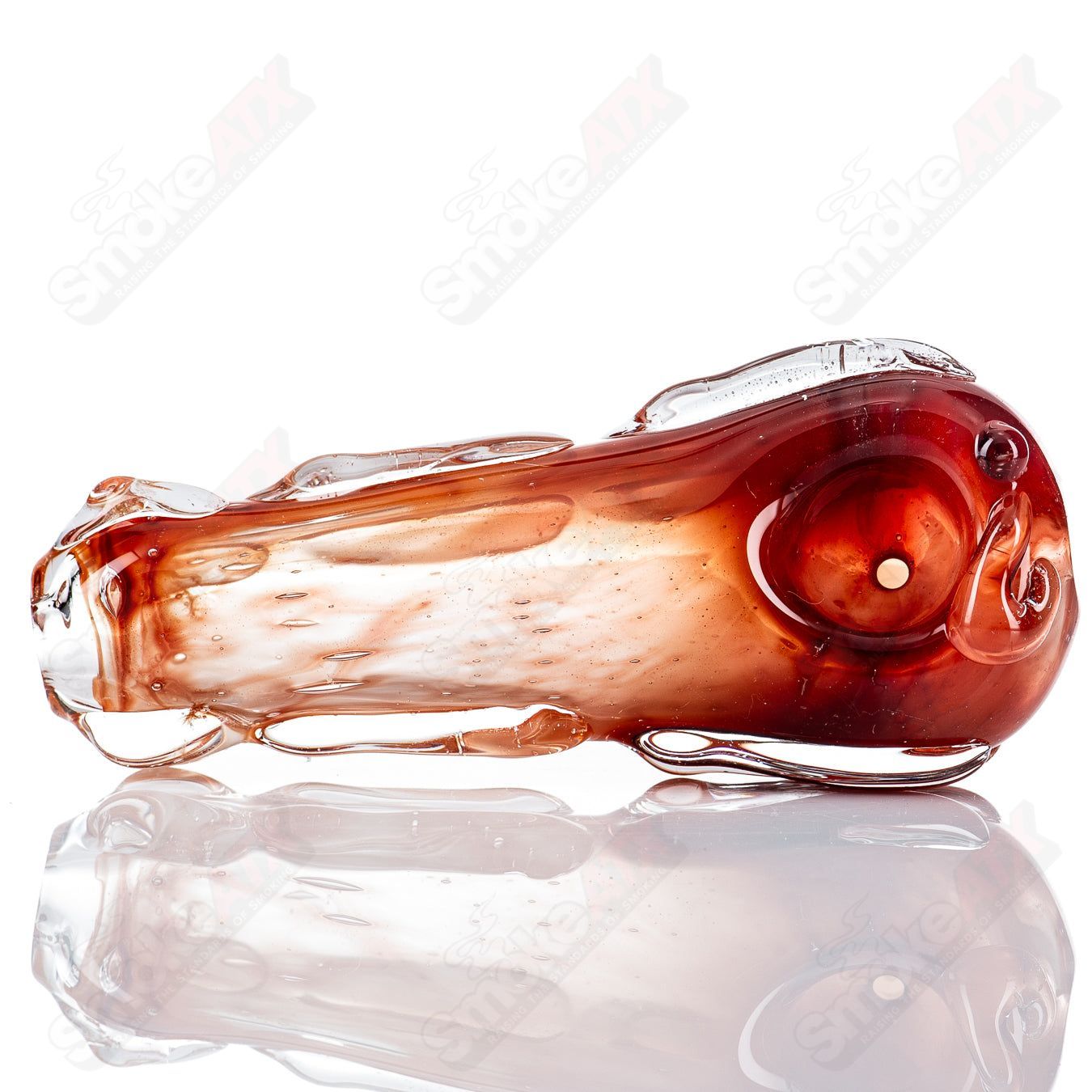 Glass pipe called the #90 Spoon Glass by Nobody, featuring a clear glass design with a rounded bowl and curved mouthpiece.
