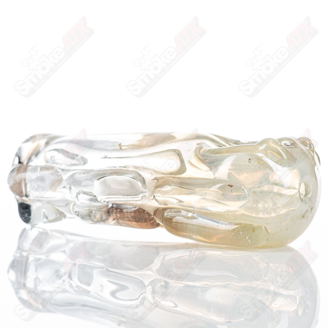 Glass pipe called Spoon Glass by Nobody, featuring a clear, rounded bowl and smooth glass design for smoking enjoyment.