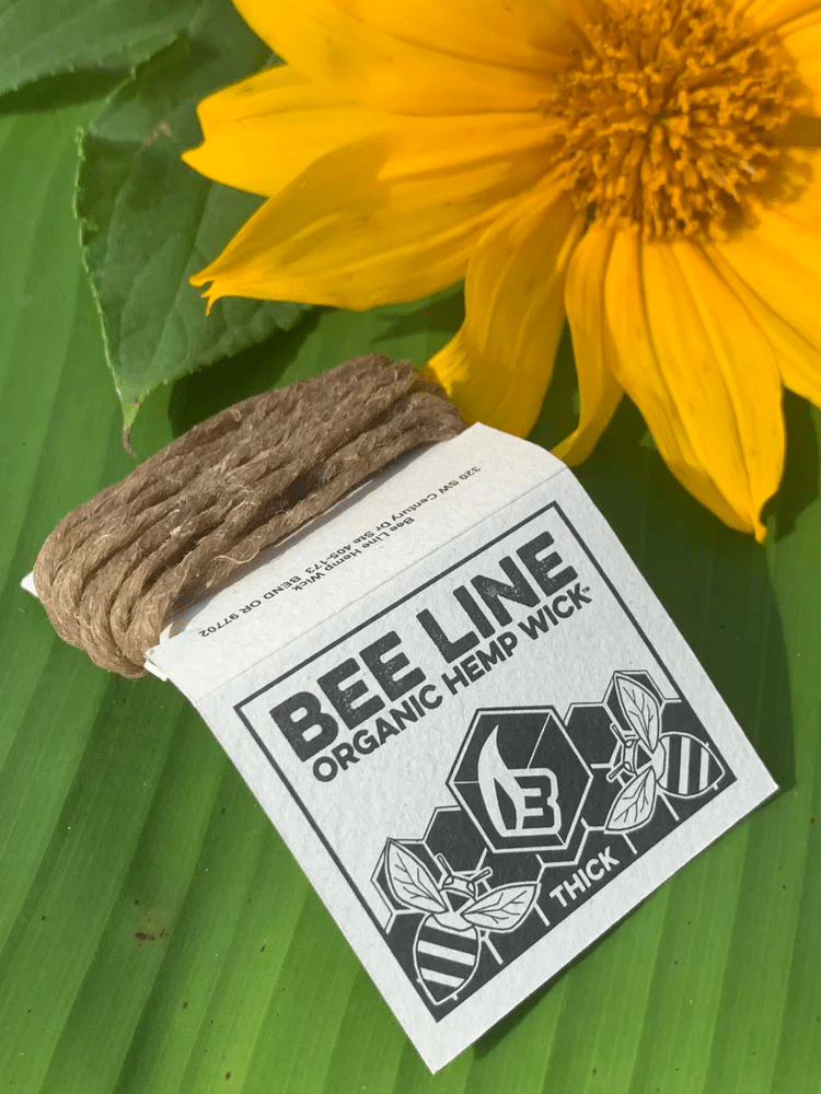 9-foot thick Bee Line hemp wick for smoking, made from natural hemp, ideal for lighting cannabis and herbal products.