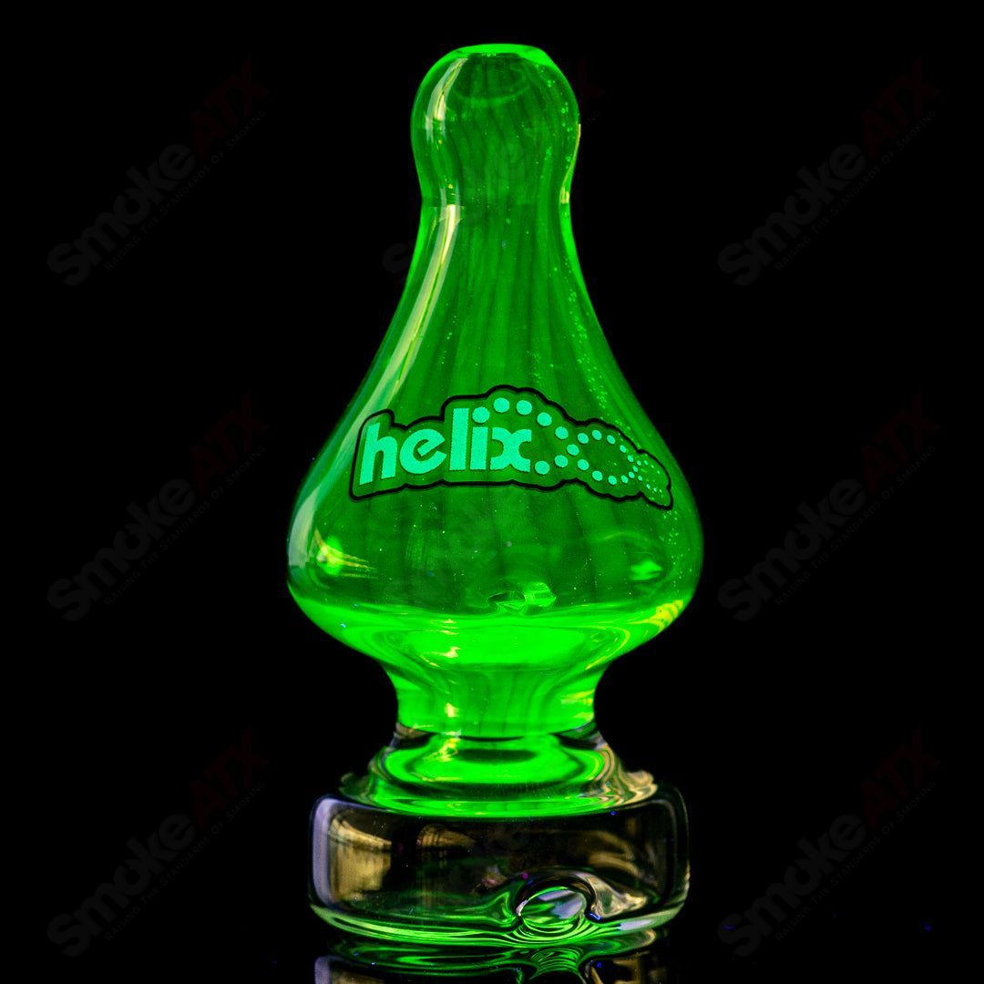 Glow Classic Puffco Peak Dry Top by American Helix, UV-reactive glass accessory for Puffco Peak vaporizer.