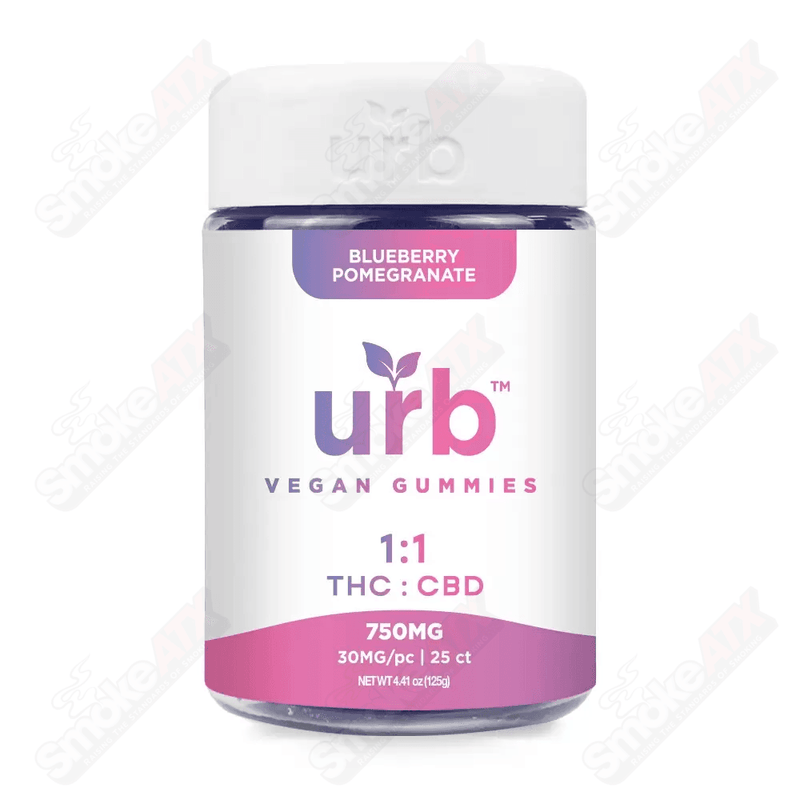 750mg 25ct Blueberry Pomegranate 1:1 Gummies Urb