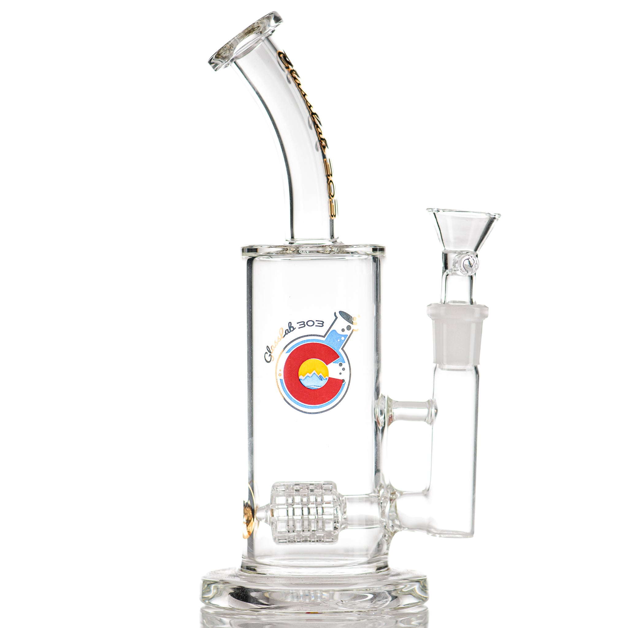 8in 14mm Clear FAT Inline Matrix Hanger GlassLab 303