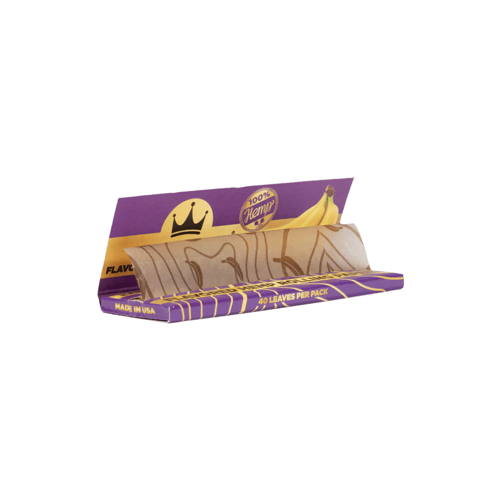 1 1/4 Banana Hemp Rolling Papers King Palm - Smoke ATX 