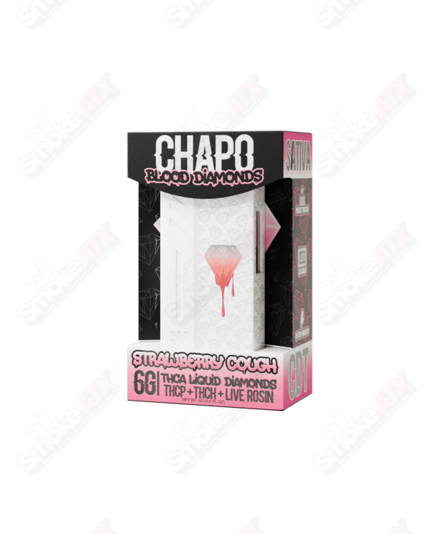 6000mg  Strawberry Cough Blood Diamonds (THCA/THCP/THC-H) Disposable Chapo Extrax