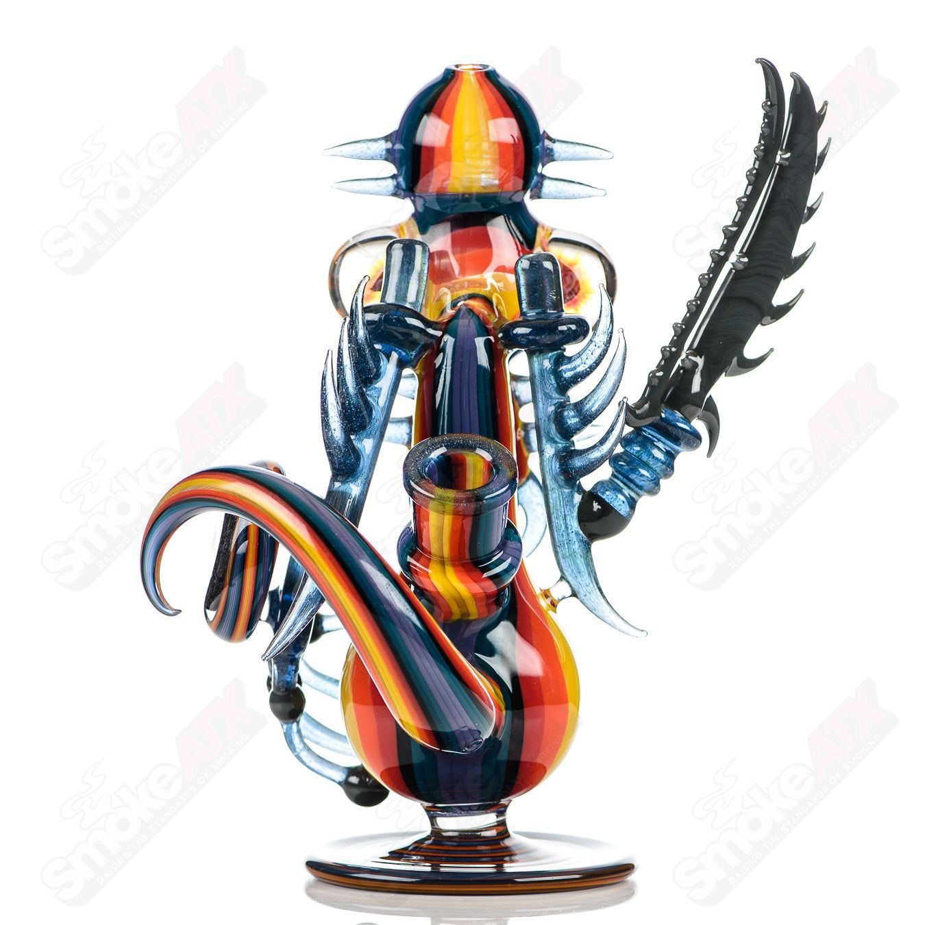 Alien Cthulhu rig by Freeek Glass, a detailed heady concentrate rig with an extraterrestrial and Cthulhu-inspired design.