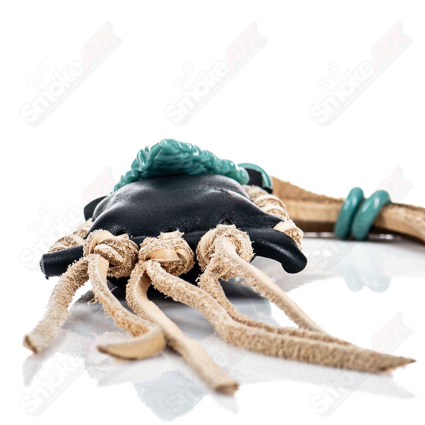 Elks That Run Arrowhead Medicine Bag featuring leather and bead details, traditional Native American-inspired design.