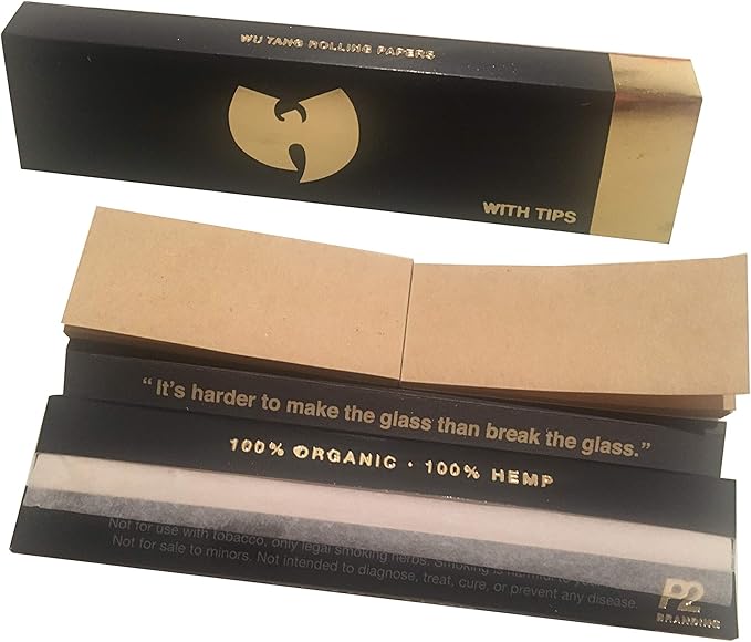 King Size Hemp Rolling Papers w Tips  Wu-Tang - Smoke ATX 