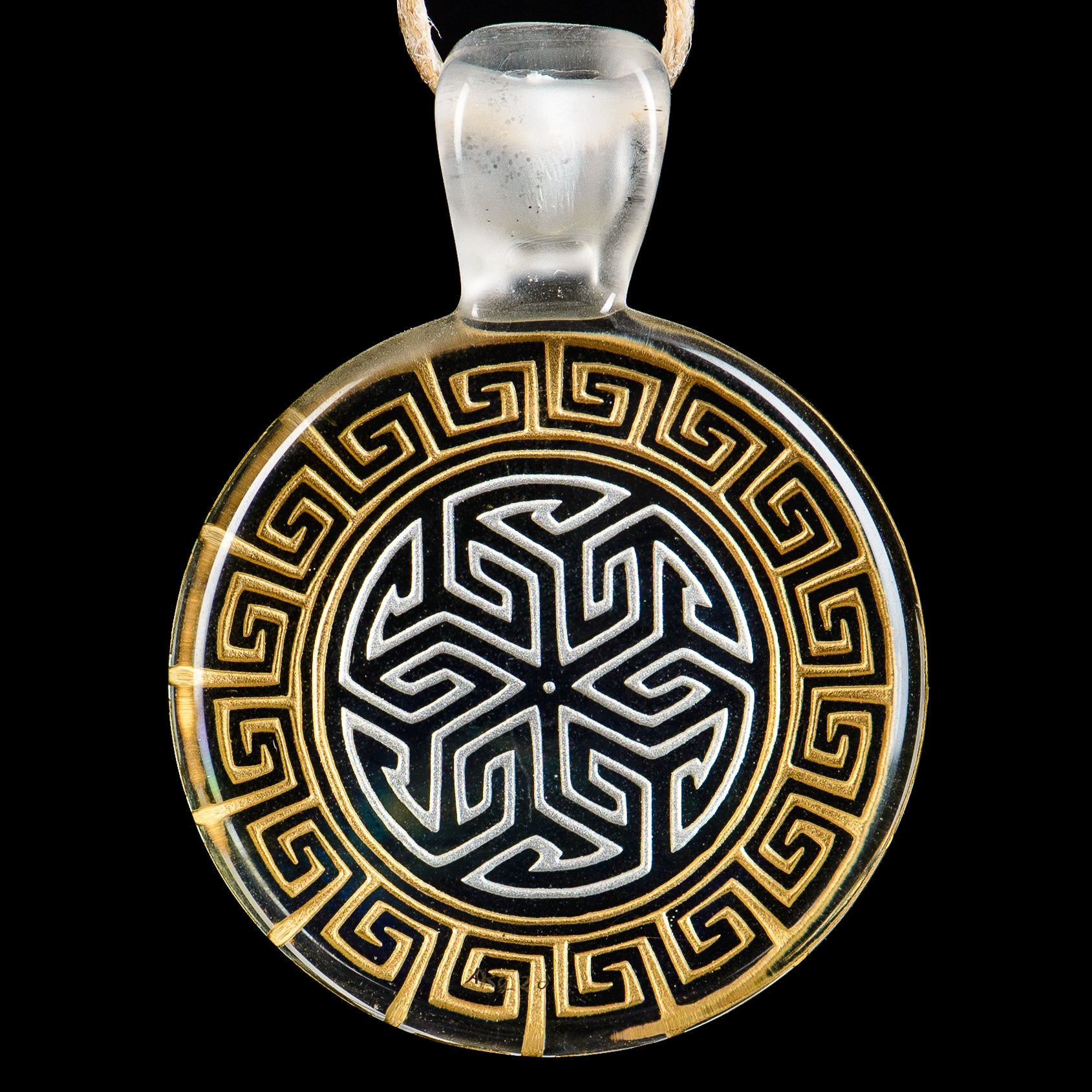 #2 Complex Inlay Pendant Alkaline Glass