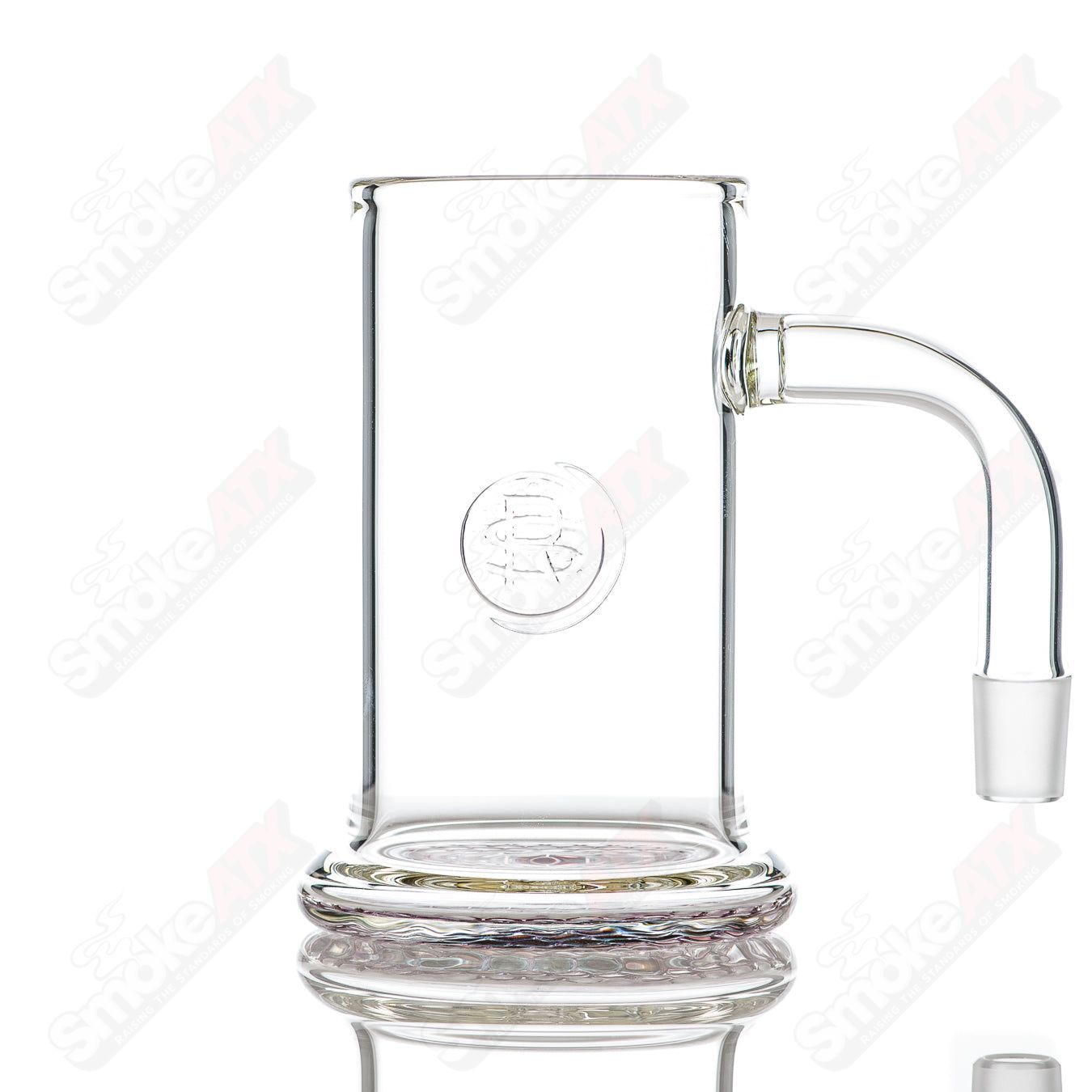 Surf Rat Glass Bangin Mug with gold ruby accent bottom and Q-tip straw, heady glass cup with colorful design and unique style.