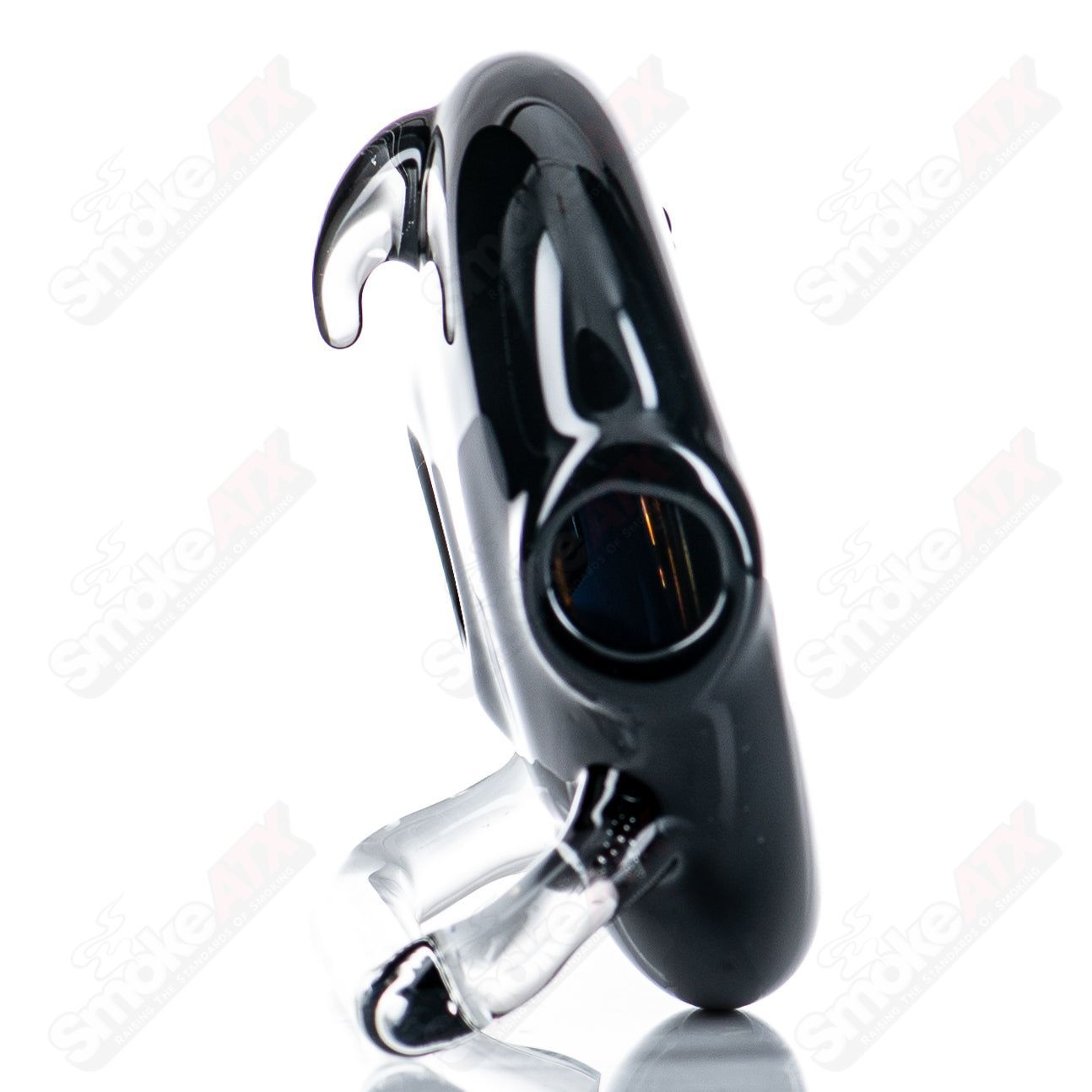 JMass Belt Buckle Pipe, a heady glass hand pipe designed to resemble a belt buckle, with colorful glass detailing.