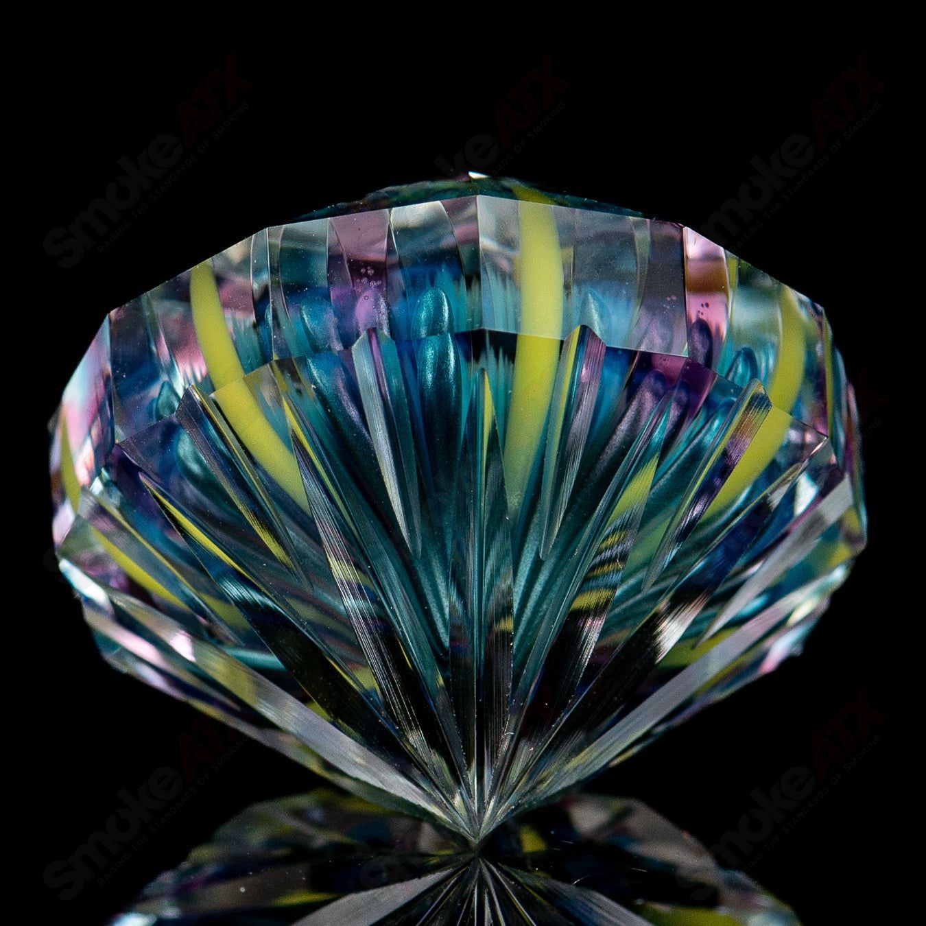Fatal Facets Big Gem Fatal Facets x Introvert glass with colorful marble accents, heady glass artwork featuring intricate gemstone design.