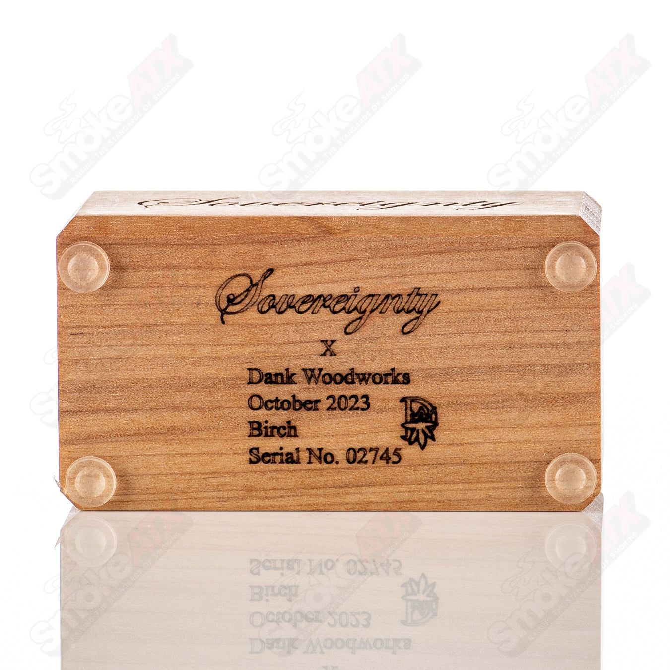 Sovereignty Glass Birch 2-Hole Slide Stand, Heady Glass, with a natural wood finish and two holes for secure slide support.