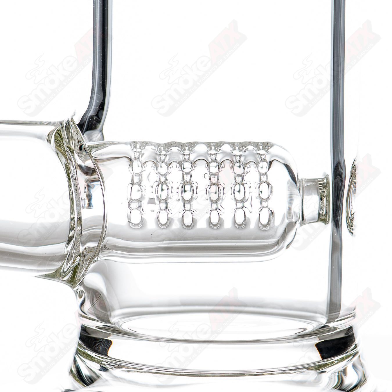 Clear Bishop Stemline straight glass tube with body reduction from Sovereignty Glass, featuring sleek, straight design and transparent finish.