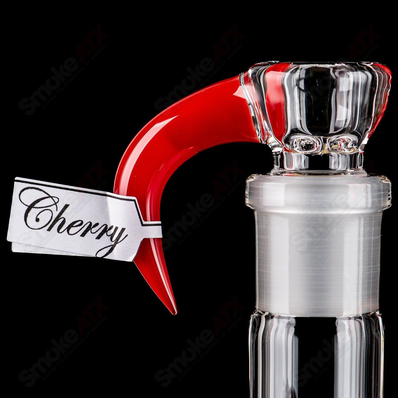 Sovereignty Glass Bishop Stemline Partial Accent straight tube with body reduction, clear glass with intricate design details.