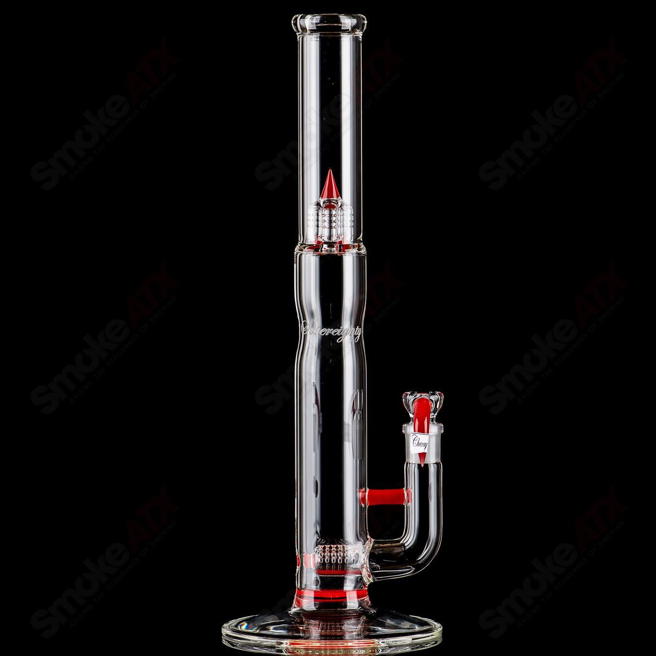 Sovereignty Glass Bishop Stemline Partial Accent straight glass tube with body reduction design on a white background.