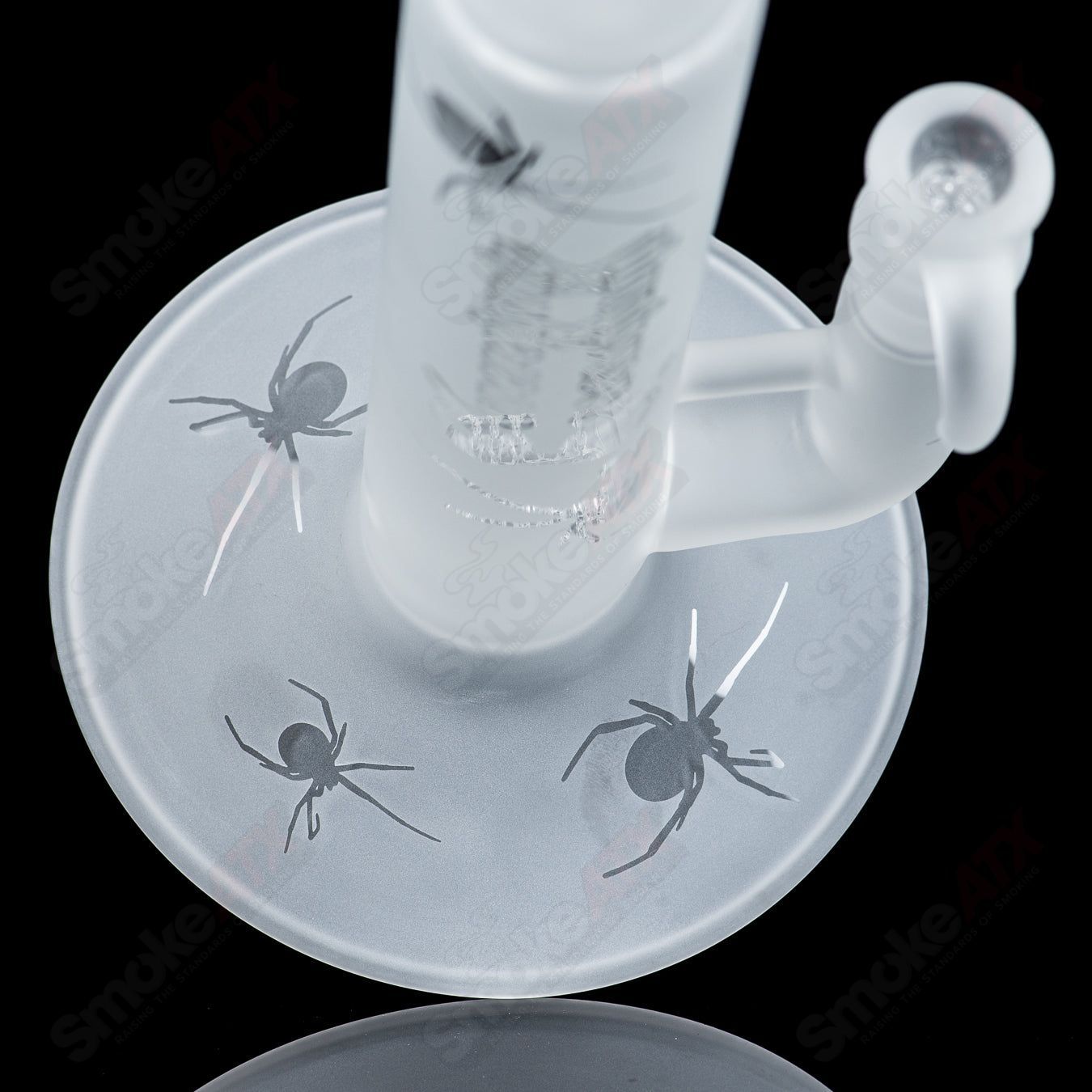 Sovereignty Glass Bishop Threeline Frosted straight tube with Halloween pattern, featuring frosted finish and festive design.