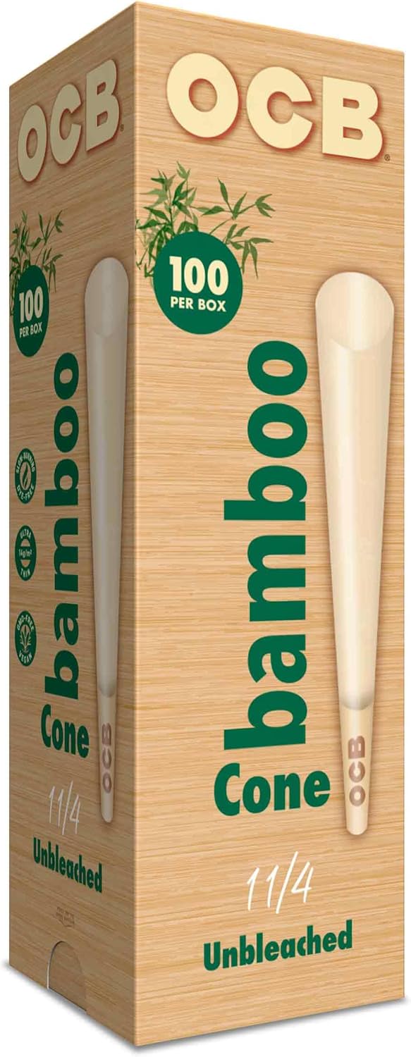 100pk Bamboo 1 1/4 Cones OCB - Smoke ATX 