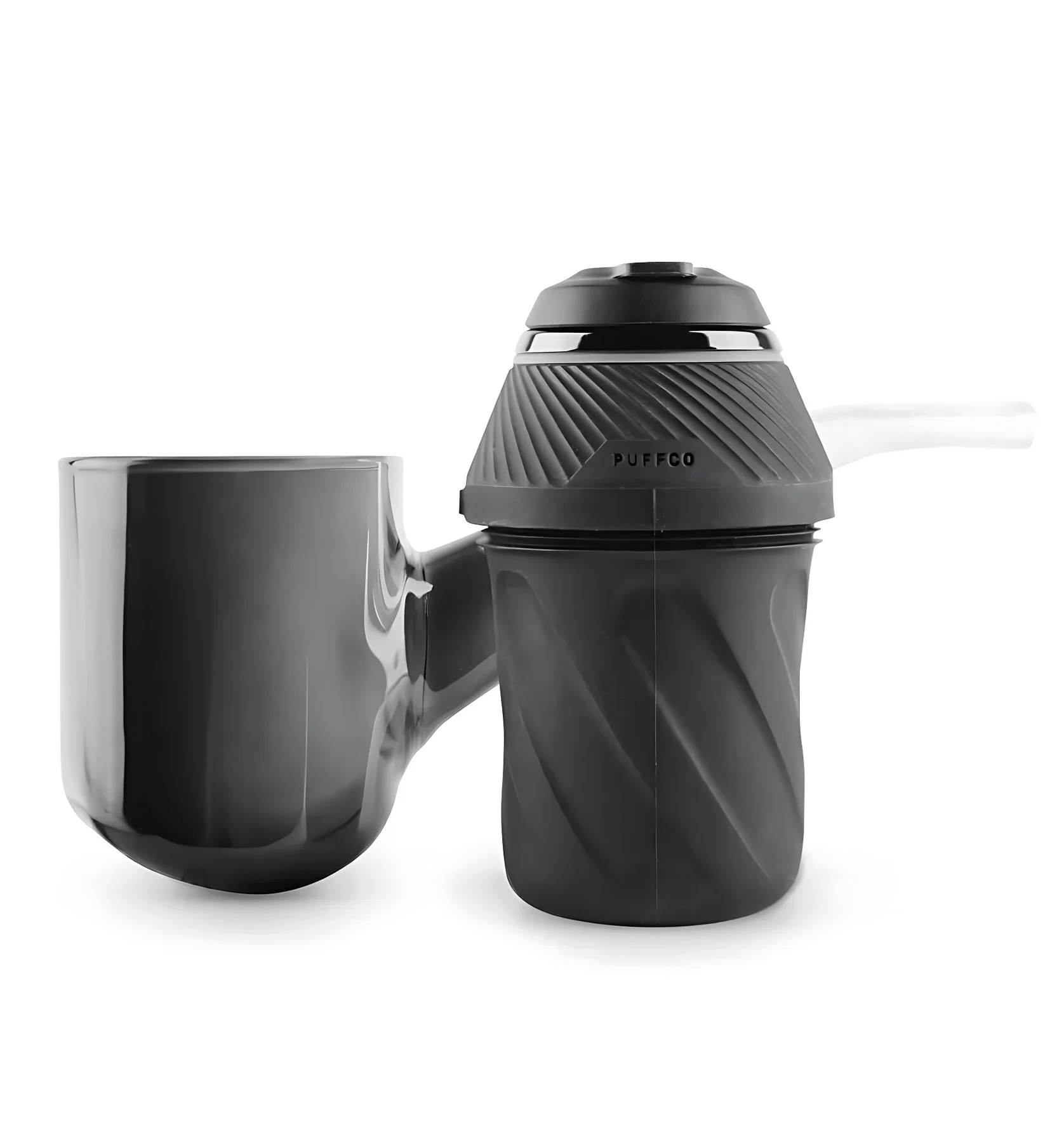 Black Puffco Proxy Kit vaporizer with joystick cap for handheld concentrate vaping, featuring sleek black design and ergonomic grip.