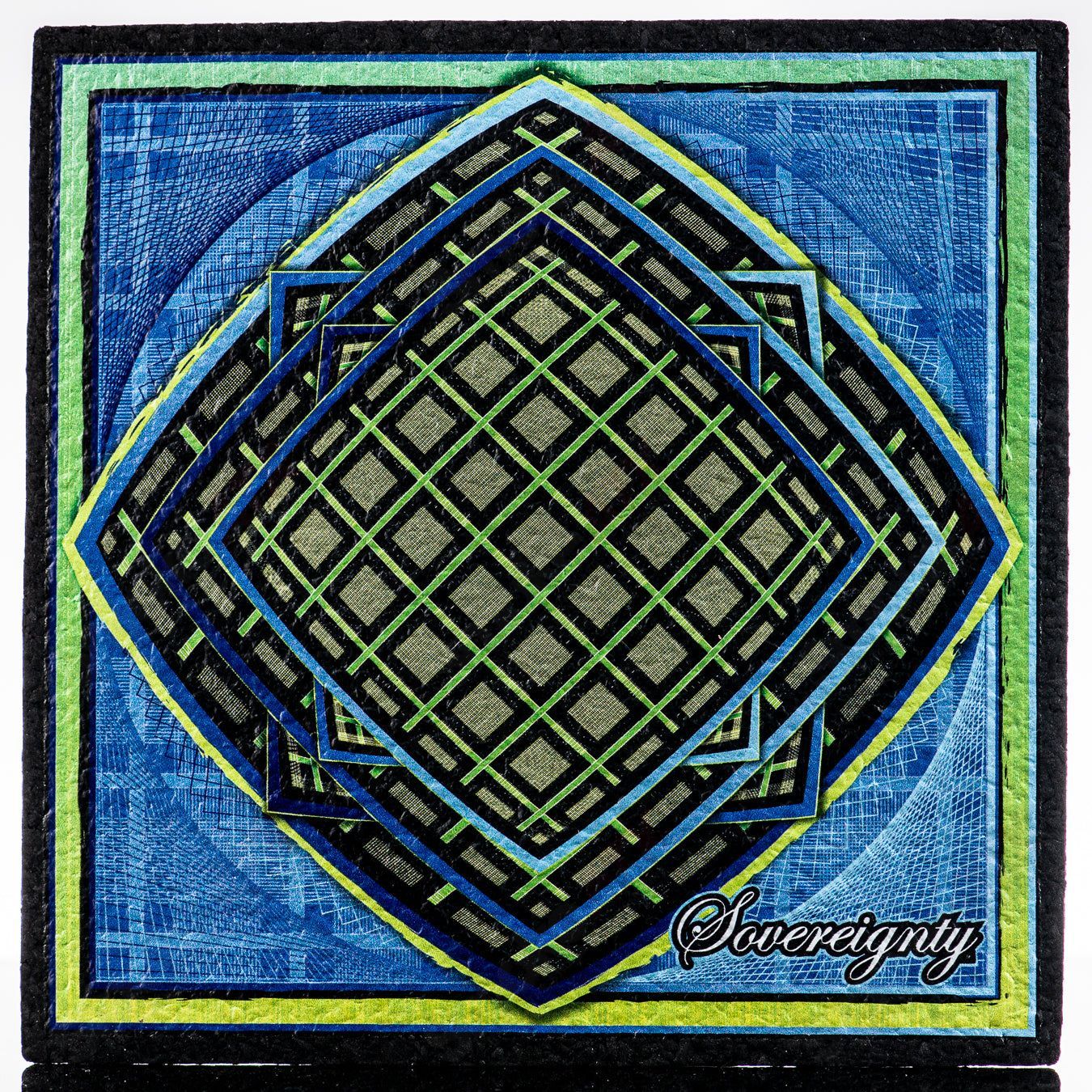 Blue & Green Geometric Square Mood Mat LE/250 Sovereignty - Smoke ATX