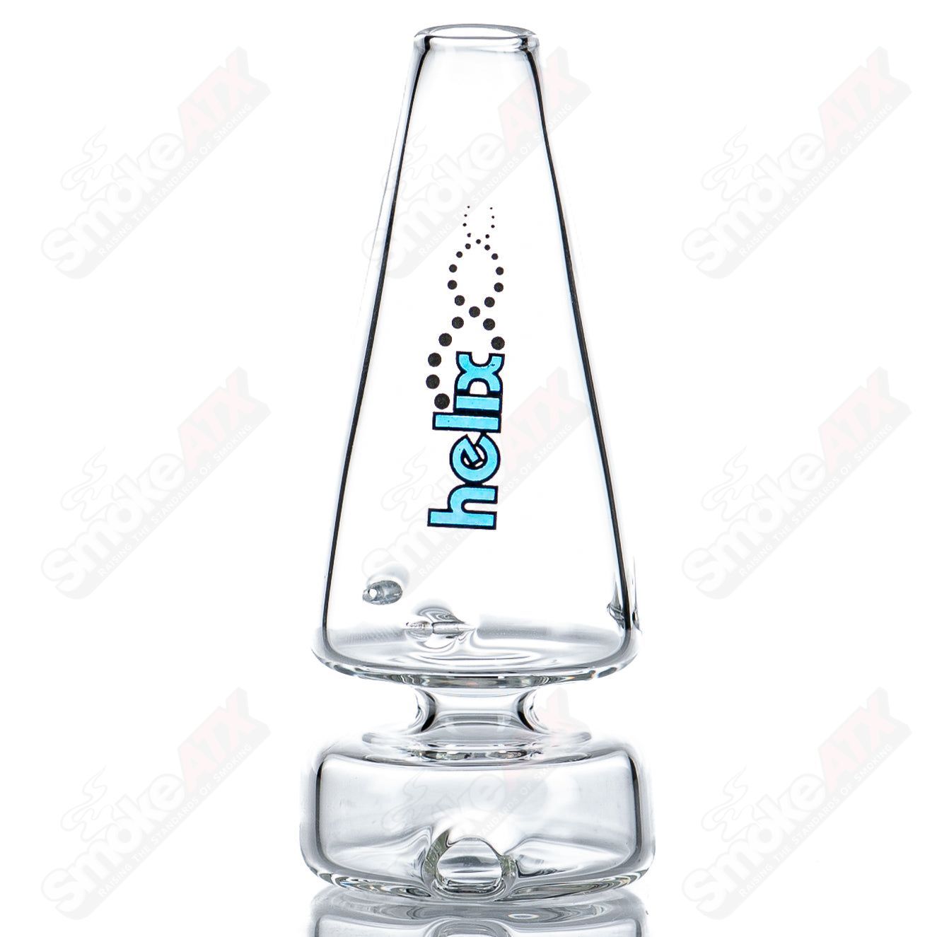 Blue Label Straight Line Puffco Dry Top glass accessory by American Helix for Puffco vaporizers, featuring clear glass design.