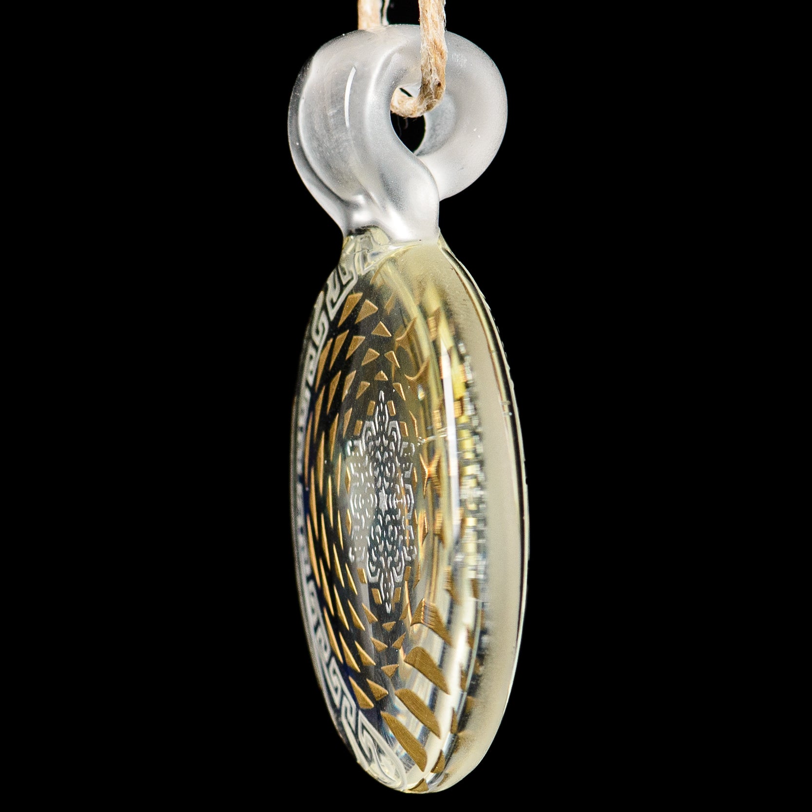 #3 Complex Inlay Pendant Alkaline Glass