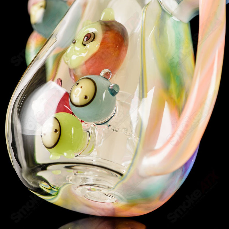 UV Reactive Multicolor Recycler Rig Earl Jr. x Aquarius Glass - Smoke ATX