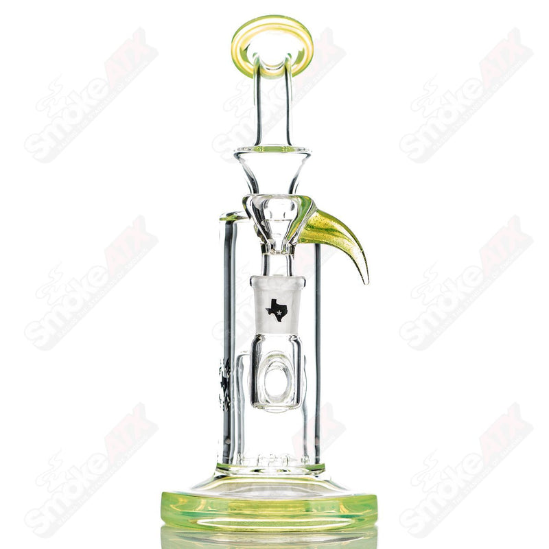 8in 14mm Bubble-Bucket Perc Rig w/ Flower Bowl (Slyme) Texas Tubes - Smoke ATX